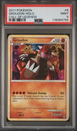 2011 Pokemon Groudon w/ Arm Swirl Call of Legends 6/95 Holo Rare PSA 9 POP 68 - Image 2