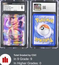 2012 Pokemon Black & White Next Destinies Mewtwo EX Full Art 98/99 CGC 9 POP 9 - Image 1