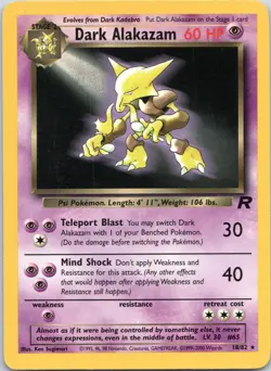 Dark Alakazam Pokemon Team Rocket 18/82 Regular Pokemon TCG Card - Image 1