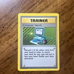 Computer Search 71/102 Rare Base Set Pokemon Card WOTC 1999 LP Regular Shadowed - Image 1