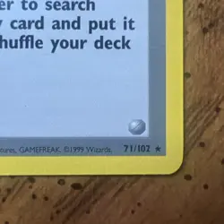 Computer Search 71/102 Rare Base Set Pokemon Card WOTC 1999 LP Regular Shadowed - Image 4