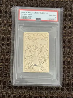 Charizard Pikachu Pokemon Card Burger King Set 23k Gold PSA 8 NO LONGER GRADING - Image 3