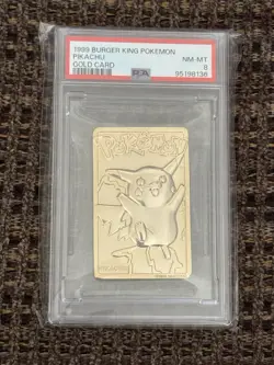 Charizard Pikachu Pokemon Card Burger King Set 23k Gold PSA 8 NO LONGER GRADING - Image 5