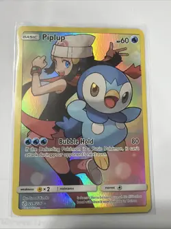 Pokemon TCG Piplup Holo Secret Rare Card Cosmic Eclipse 239/236 - Image 1