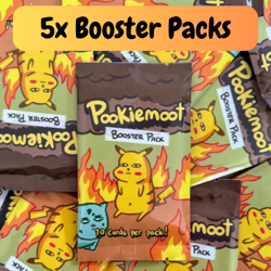 5x Pookiemoot Gen 1 Packs - Pokemon fan art Poke Derp Sealed lot 50 cards Derpy - Image 1