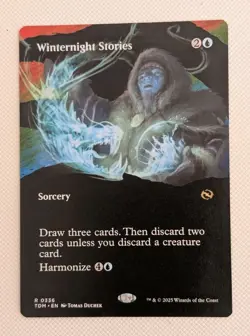 MTG *BORDERLESS* Tarkir : Dragonstorm Rare WINTERNIGHT STORIES NM - Image 1