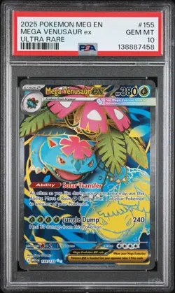 2025 POKEMON MEG EN-MEGA EVOLUTION ULTRA RARE #155 MEGA VENUSAUR EX PSA 10 - Image 1