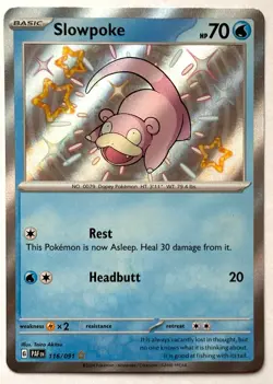 Slowpoke 116/091 - Pokemon TCG - Paldean Fates Shiny Rare Holo - Image 1
