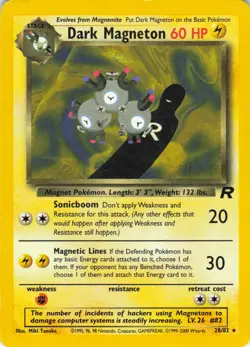 Dark Magneton - 28/82 Team Rocket - WOTC Unlimited - Pokemon TCG 2000 - Image 1