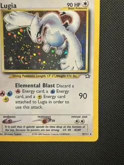 Pokemon Neo Genesis 2000 Lugia #9/111 Holo English Unlimited Mouth Swirl - Image 3