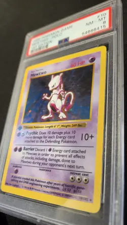 Pokemon TCG Mewtwo 010/102 First Edition Base Set (Shadowless) Holo PSA 8 - Image 5