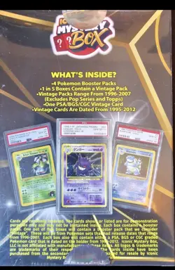 MYSTERY POKEMON BOOSTER 2.0: 4 PACKS / 1 in 5 Box VINTAGE PACK+1 VINTAGE SLAB!! - Image 2