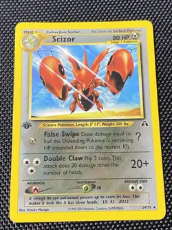 Scizor 29/75 Rare | Neo Discovery 1st First Edition | WOTC Pokemon TCG | LP - Image 1