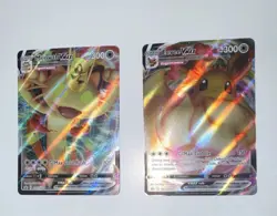 Pokemon Meowth VMAX Eevee VMAX Card Lot 2 Cards Holo Nintendo English - Image 1