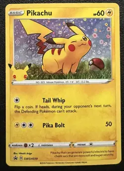 General Mills Pikachu 25th Anniversary Stamp Promo Pokemon Card SWSH039 - Image 1
