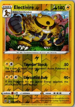Electivire Reverse Holo 059/192 Rare SWSH02: Rebel Clash LP-NM Pokemon Card - Image 1