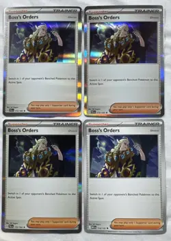4x Boss's Orders (Ghetsis) Pokemon TCG Playset (3x Holo PAL 172, 1x MEG 114) NM - Image 1