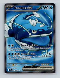 Dondozo ex 211 Pokemon Destined Rivals Full Art Ultra Rare Card NM+ - Image 1