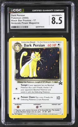 CGC 8.5 Dark Persian 2000 Black Star Promos 17 Holo Pokemon Card - Image 1