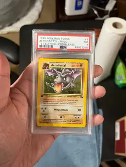 1999 Fossil Aerodactyl Edition Prerelease #1 1st Edition Holo PSA 7 - Image 1