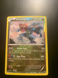 Pokemon TCG Druddigon Rare Pattern Reverse Holo Steam Siege 83/114 - Image 1