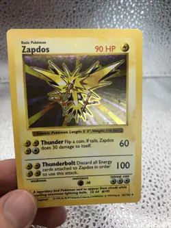 Zapdos 16/102 Shadowless Holo Rare Base Set Pokemon English GOOD CONDITION!! - Image 3