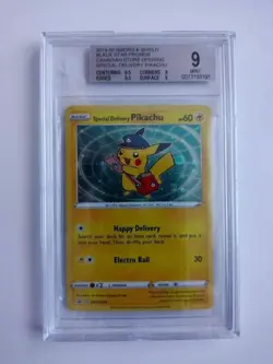 Pokemon SWSH Black Star Promo HOLO Special Delivery Pikachu SWSH074 - BGS 9 Mint - Image 3