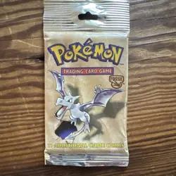 Pokemon Fossil Booster Pack Aerodactyl Wizards of the Coast 11 Cards English - Image 1