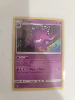Pokemon TCG Gengar 38/111 Sun & Moon SM Crimson Invasion Holo Rare Card - Image 1