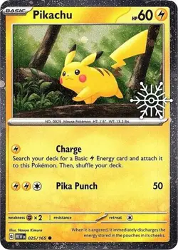 Pikachu - 025/165 (Holiday Calendar) Miscellaneous Cards & Products NM Pokemon - Image 1