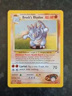 Brock's Rhydon Holo 2/132 Gym Heroes Pokemon Card - Image 1