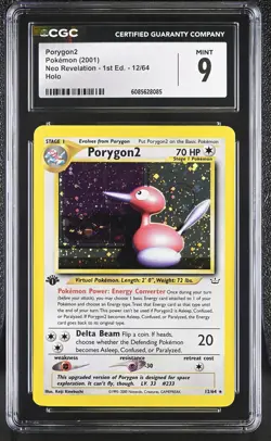 CGC 9 MINT Porygon2 Neo Revelation 1st Edition 12/64 Holo Pokemon Card - Image 1