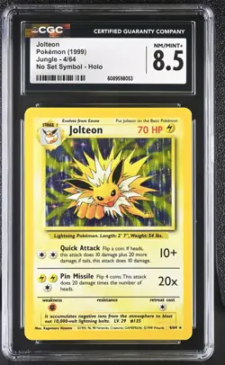CGC 8.5 Jolteon 1999 Jungle 4/64 No Set Symbol Holo Pokemon Card - Image 1