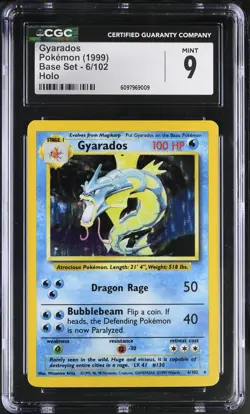 CGC 9 MINT Gyarados 1999 Base Set 6/102 Holo Pokemon Card - Image 1