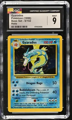 CGC 9 MINT Gyarados 1999 Base Set 6/102 Holo Pokemon Card - Image 1
