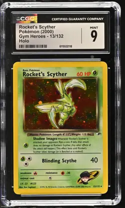 CGC 9 MINT Rocket's Scyther 2000 Gym Heroes 13/132 Holo Pokemon Card - Image 1