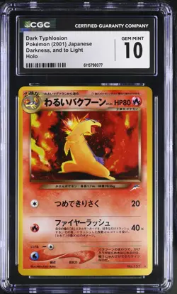CGC 10 GEM MINT Dark Typhlosion Japanese Neo Destiny 157 Holo Pokemon Card - Image 1