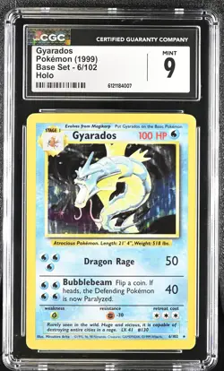 CGC 9 MINT Gyarados 1999 Base Set 6/102 Holo Pokemon Card - Image 1