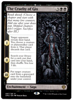 The Cruelty of Gix 087/281 Rare Non Foil Dominaria United MTG Near Mint - Image 1
