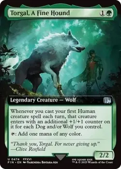Torgal, A Fine Hound (Extended Art) #474 (NM) Final Fantasy FIN Magic MTG - Image 1