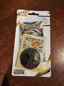 Pokemon Blister Eevee SWSH190 Promo Pack Brilliant Star With Coin Eng Sealed - Image 1