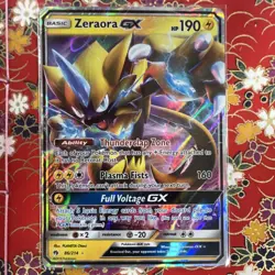 Zeraora GX Sm-Lost Thunder Pokemon Ultra Rare Full Art Holo 86/214 2018 - Image 1