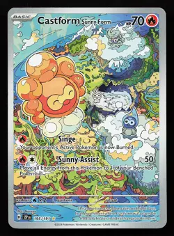 Castform Sunny Form 195/191 Illustration Rare Surging Sparks Pokemon Card - Image 1