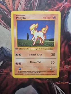 Pokemon 1st Ed. Base Common Ponyta 60/102 - Heavy Play (HP) - Image 1