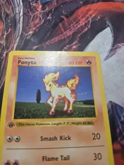 Pokemon 1st Ed. Base Common Ponyta 60/102 - Heavy Play (HP) - Image 3