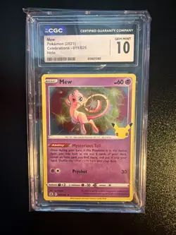 Mew Celebrations Stamped Holo Rare 011/025 CGC 10 GEM MINT Pokemon 2021 TCG - Image 1