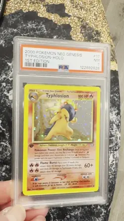Pokemon TCG Typhlosion Neo Genesis Holo First Edition PSA 7 - Image 2