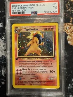 Pokemon TCG Typhlosion Neo Genesis Holo First Edition PSA 7 - Image 3