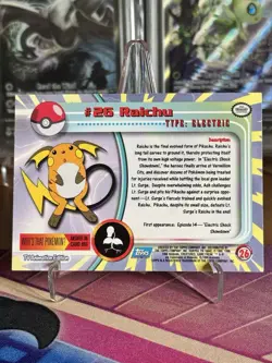 Raichu #26 Topps Pokemon 2000 TV Animation Edition Holo Foil Blue Logo LP - Image 2
