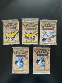 Pokemon Fossil 1st Ed. Sealed Booster Packs – Lot of 5 – Vintage WOTC - Image 1